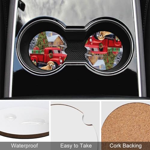 4PCS Posavasos para Autos Color Rojo Navideño miniatura 5