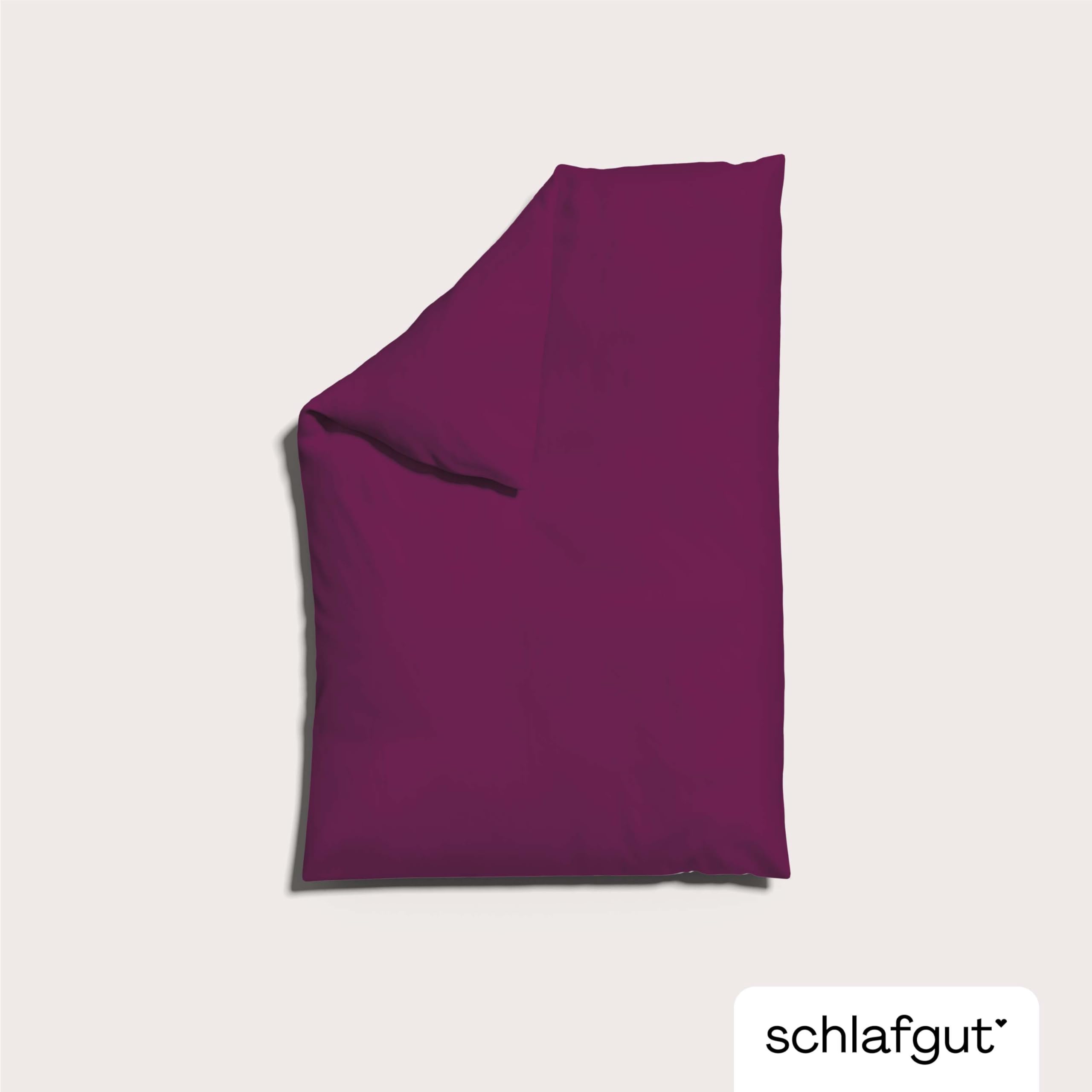 schlafgut Woven Satin Bettwäsche 135x200cm Bettdecke Bezug einzeln, Purple Deep Uni in Hotelqualität mit 100% Baumwolle | Bettbezug, Deckenbezug, Lila, Satin, 100% Baumwolle, Hotelqualität, bügelfrei, OEKO-TEX