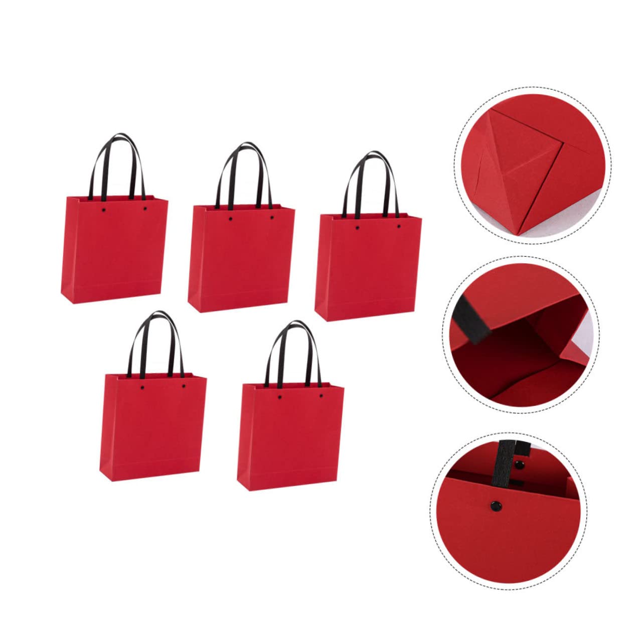 Beavorty 5pcs Year Red Design Pouch Portable Party Favor Bags for Candy Cookies and Festive for Year Celebrations