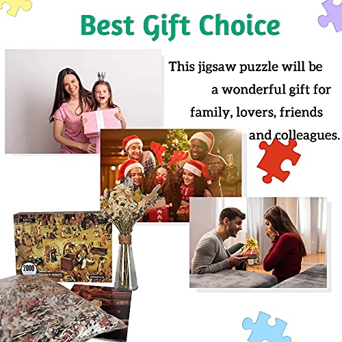 MISITU Klassische Puzzles 2000 Teile für Erwachsene, Gemälde von Pieter Bruegel der Ältere Kinder Große Puzzle ab 14… – Bild 7