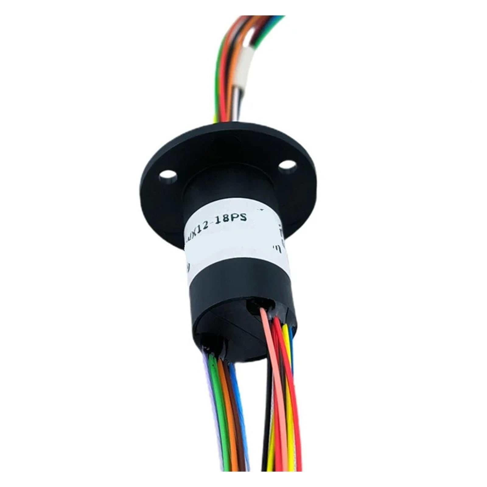 Anillo colector de brida WX12-18PS, conector eléctrico giratorio de 360 ​​grados, 18 vías, 2 A, OD12,4, anillo conductor multivía con anillo colector de tapa