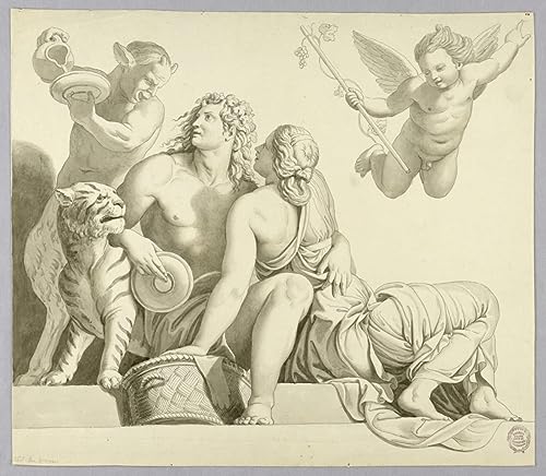 Toile Dionysos et Ariane, affiche peinture murale et décoration tableau abstrait pour salon