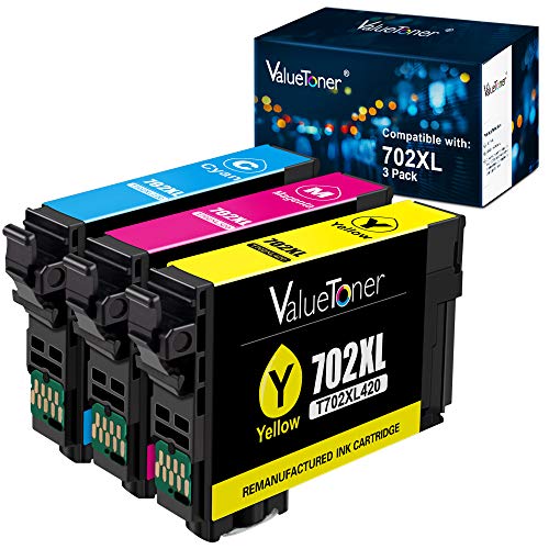 Buy 1 get 1 Valuetoner Remanufactured Ink Cartridges Replacement for Epson 702XL 702 XL for Workforce Pro WF-3733 WF-3720 WF-3730 Printer (1 Cyan, 1 Magenta, 1 Yellow, 3 Pack) Buy 1 get 1 Valuetoner Remanufactured Ink Cartridges Replacement for Epson 702XL 702 XL for Workforce Pro WF-3733 WF-3720 WF-3730 Printer (1 Cyan, 1 Magenta, 1 Yellow, 3 Pack)