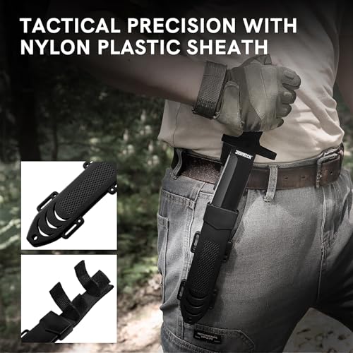 Image of Dispatch Fixed Blade Hunting Knife with Sheath, 12-inch Survival Knives for Men Tactical Bowie Knife with Non-Slip Handle for Bushcraft, Outdoor Camping