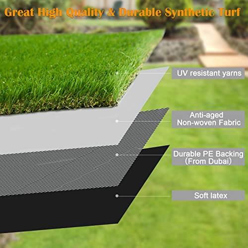 Gazon artificiel de 3,5 cm d'épaisseur haut de gamme pour un jardin verdoyant - 3