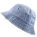 THE HAT DEPOT Washed Cotton Denim Bucket Hat (S/M, Denim Blue)