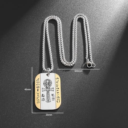 Collier croix d'ankh Œil d'Horus aux finitions ciselées d'Égypte - 6