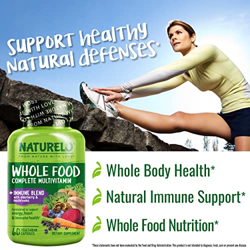 NATURELO Whole Food Multivitamin + Immune Blend