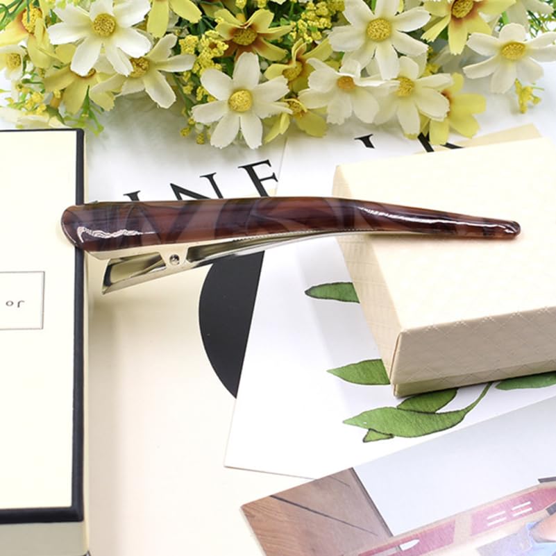 Baluue 2Pcs Duck Bill Hair Clips Sturdy Alligator Hair Barrettes for Women Unique Prong Design Coffee and Colors for Styling Showers and Everyday Use - Image 4