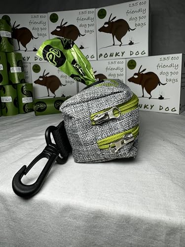 Ponky Dog Poo Bag Dispenser and treat pouch, Gray and Green - Image 4