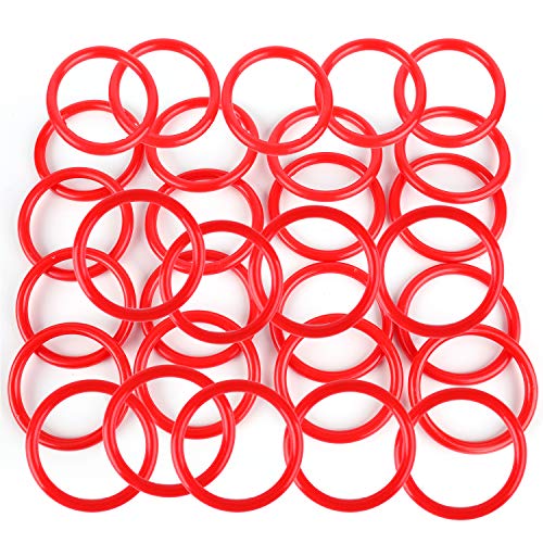 Faswin 50 Pack Plastic Carnival Rings 2.5 Inch Toss Rings Fun Target Toys for Kids Ring Toss Game, Speed and Agility Training Games, Carnival Garden Backyard Outdoor Games, Game Booth