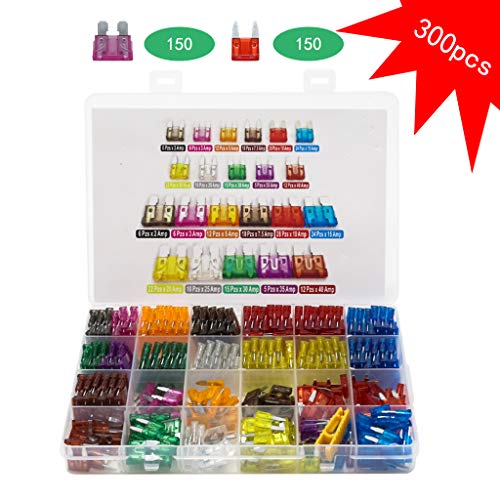 Fusibles Coche Fusibles moto Fusibles Camión 2A/3A/5A/7.5A/10A /15A/20A/25A/30A/35A/40A Portafusibles Para Coches para evitar cortocircuitos y sobrecargas del vehículo Fusibles Pequeños Coche