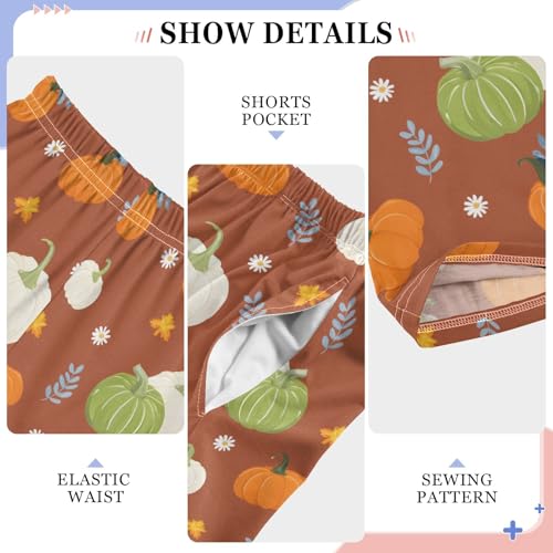 Pajama Pants Lounge Sleep PJ Bottoms Sleepwear Elastic Waist Drawstring S Pumpkin4