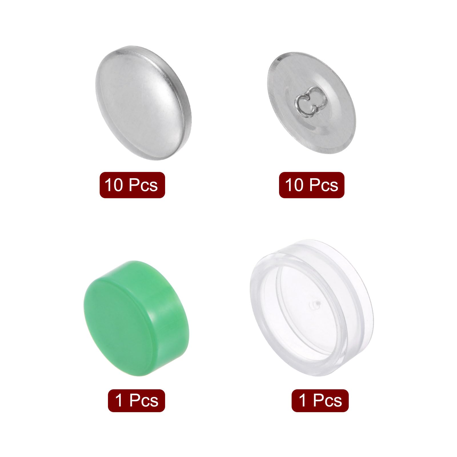 HARFINGTON Kit de 10 botones de cubierta automática de 44 L, 28 mm con parte trasera de alambre, botones de aluminio para cubrir botones de tela, kit de botones cubiertos con herramientas para