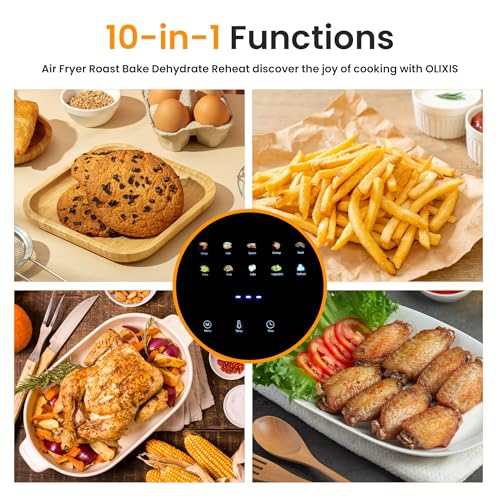 Image of HealSmart 10-in-1 Glass Air Fryer, 4.7QT Non-Toxic Healthy Air Fryer with Rapid Air Crisping Technology, Versatile Functions for Bake, Roast, Dehydrate & Reheat, Nonstick & Dishwasher Safe Design