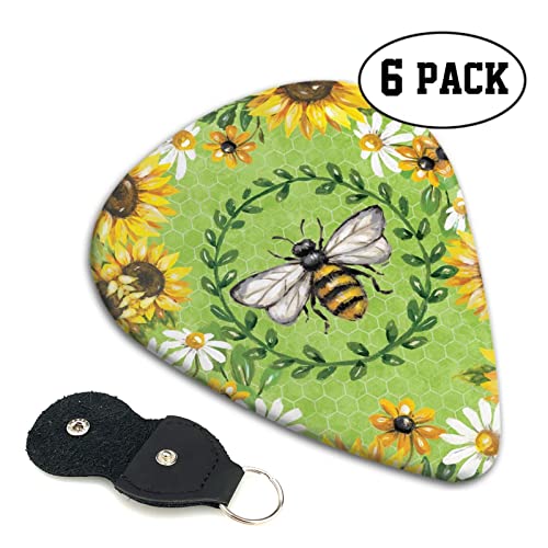 Ensemble de 6 médiators de guitare Bee & Sunflowers pour guitare acoustique, guitare électrique, basse, ukulélé – fin… - Les Beatles, Paul McCartney, John Lennon, RIngo Starr, George Harrison Ensemble de 6 médiators de guitare Bee & Sunflowers pour guitare acoustique, guitare électrique, basse, ukulélé - fin… – Image 3