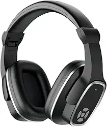 Fone de Ouvido Bluetooth 5.3, Headset com Cancelamento de Ruído CVC 6.0, Rádio FM, Microfone Integrado (Preto)
