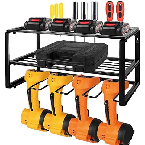 Garage Shelving Power Tool Organizer, Metal Garage Storage Organizer Rack, Cordless Drill Holder Shelf, Father Gift Cover