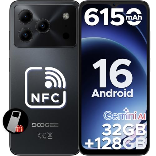 DOOGEE Note 56 Pro Android 16 Unlocked Phone with Gemimi AI,32GB+128GB/2TB Cell Phone,6150mAh Battery,6.56''HD+90Hz IPS,Dual SIM Octa Core Smartphone,Dual Camera/8.45mm Ultra-Slim/NFC/OTG/Fa