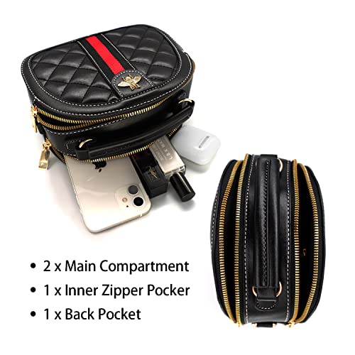 Beatfull Designer Bee Crossbody Bags for Women Leather Quilted Shoulder Purse Small Top Handle Handbag3