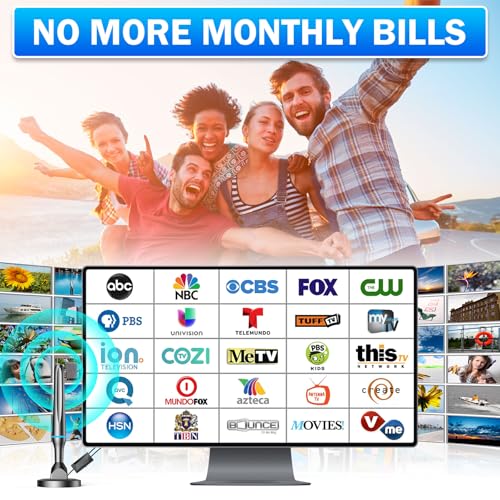 Dgupsp Digital Tv Antenna For Smart Tv Indoor, 2024 Newest Indoor Tv Antenna For Tv Without Cable With Strong Magnetic Base, 360° Reception Hd Antenna For Tv Indoor 4K, Tv Antenna For Local Channels ——All Tv thumb #4