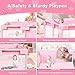 Pink Baby Playpen 50x50 Inches Playpen for Little Princess Play Yards Indoor & Outdoor Sturdy Safety Baby Girls Play Pen with Soft Breathable Mesh Toddlers Activity Center with Anti-Slip Base