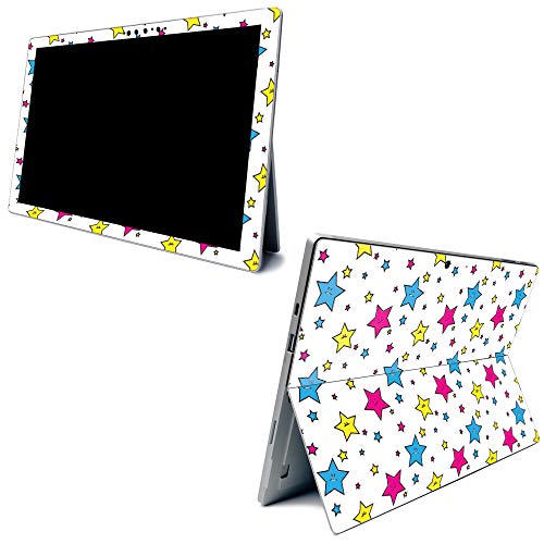 Image of MightySkins Carbon Fiber Skin for Microsoft Surface Pro 7 - Smiley Stars | Textured Carbon Fiber Finish | Easy to Apply, Remove, and Change Styles | Made in The USA (CF-MISURPR7-Smiley Stars)