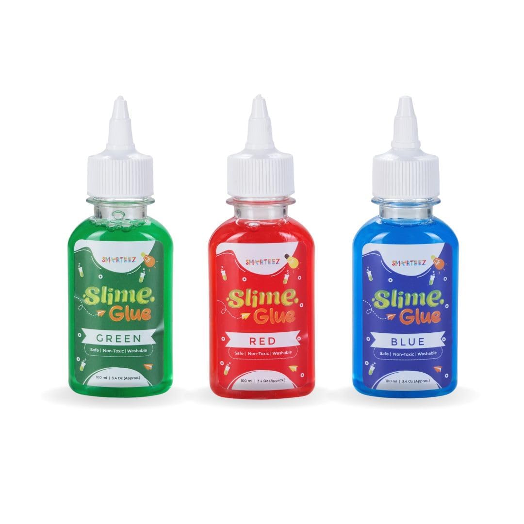 SMARTEEZ Multicolor Slime Glue | Multicolor School Glue | Smooth & Stretchy | Art & Craft | Coloured Slime | Waterproof and Washable | Non Toxic | 100ML (Pack of 3) (B0C98XT8D5) Amazon Price History, Amazon Price Tracker