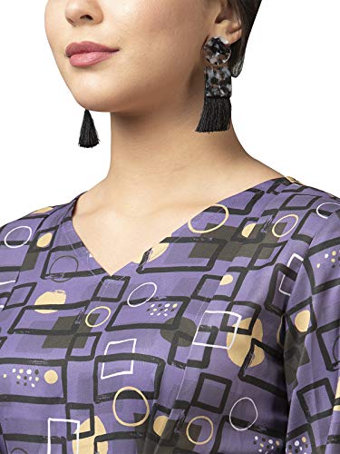 Image of Selvia Women's Crepe Fit and Flare Knee-Length Casual Dress