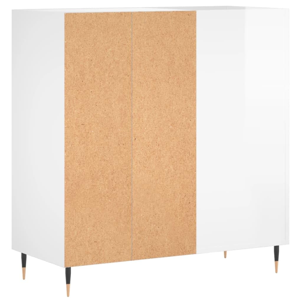 vidaXL Mobile Porta Dischi Bianco Lucido 84,5x38x89 Legno Multistrato
