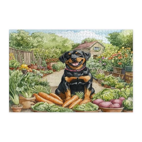 Rompecabezas de perros Rottweilers de 1000 piezas para decorar tu hogar