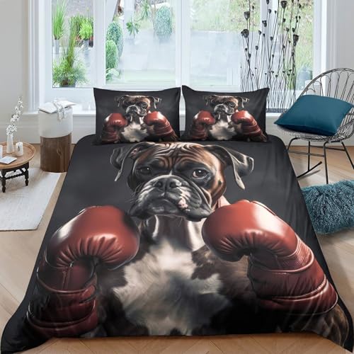 Housse de couette microfibre respirante combattant de chiens boxers - 4