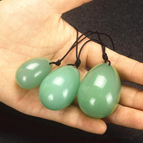 Top-Vra Yoni Eggs Jade Eggs Stone Massage Stone 3Pcs Natural Chakra Healing Yoga Exercise Eggs To Train Pc Muscles For Women Exercise- (Green Aventurine) #TOP3