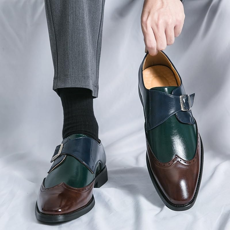 Dress Oxford Shoes for Men Slip On Brown Elegant Dress Shoes Men Comfortable Luxury Leather Shoes for Men Pointed-Toe Casual Business Men Formal Shoe2