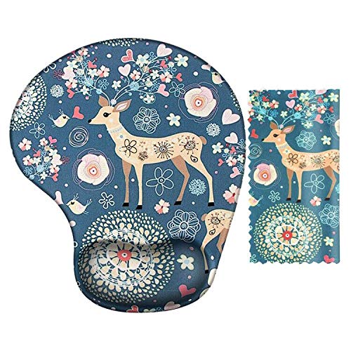Photo 1 of FF1 Ergonomic Design Unique Patterns Premium Gel Mouse Pad with Wrist Support, Matching Microfiber Cleaning Cloth for Glasses & Electronics. Mouse Pad for Laptop, PC Computer & Mac