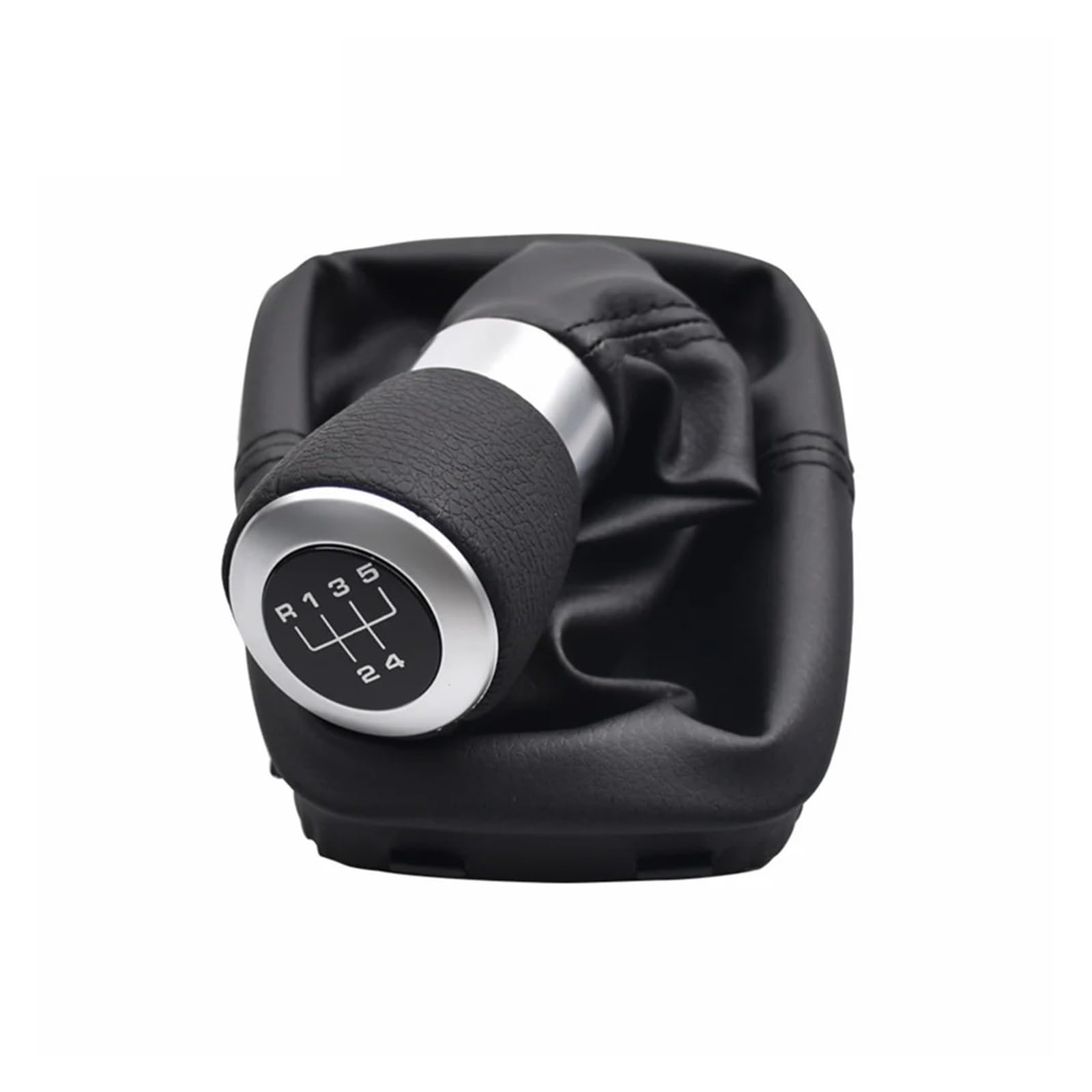 Qwqaab 5 Speed Manual Gear Knob For Seat For Alhambra 2000-2010 Black 12Mm 5/6 Speed Manual Gear Shift Knob Pu Gaiter Boot Interior Shifter(5 Speed)