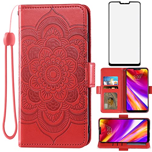 Housse en cuir LG G7 ThinQ fine à fermeture aimantée et vitre de protection écran incluse