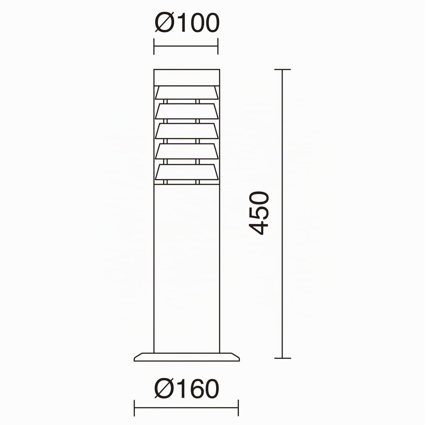 GALERNA Baliza Exterior IP44 E27 18W Inox AISI 304 – Faro LED para Jardín, Caminos y Terraza – Acero Inoxidable H45 cm