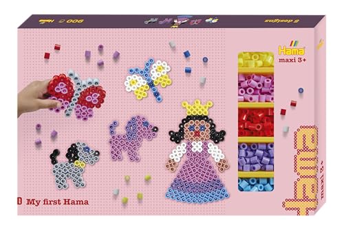 Hama Perlen 8717 Ironing Beads, Giant Gift Pack with Approx. 900 Maxi Beads, 3 Pin Plates, Motif Template, Ironing Paper, for Children from 3 Years