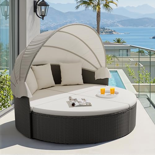 Contemporary Round Daybed for Outdoor Use
