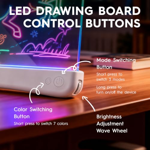 16" Large Rechargeable LED Drawing Board for Kids with Stepless Dimming — view 6