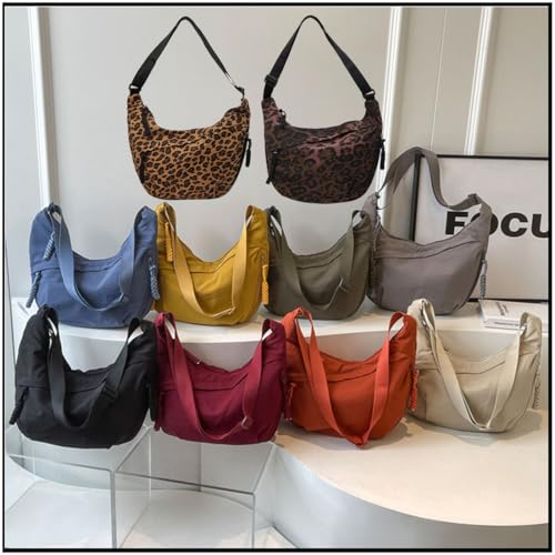 Quantifyn Crossbody Bag,New Women's Fashion Plain Color Nylon Crossbody Hobo Bag with Adjustable Strap,Spacious Design2