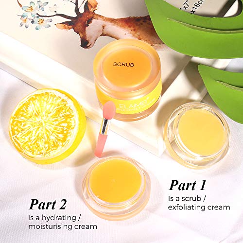 Double Effect Lip Sleeping Mask, Lip Mask Lip Scrub Lip Repair Treatment For Dry, Cracked Lips, Sleeping Lip Balm, Lip Primer, Lip Moisturizer For Lip Care (Orange) #TOP1