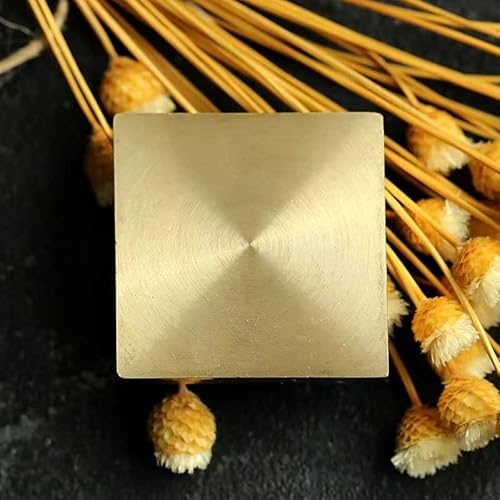 Blanko-Wachssiegel-Stempel, 2,5 cm, massiv, quadratisch, blanko, Siegelstempelkopf ohne Gravur + 1 Stück Universal-Holzgriff, Retro-Wachsstempel, für Schnecken, Post, Weinpakete, Geschenk