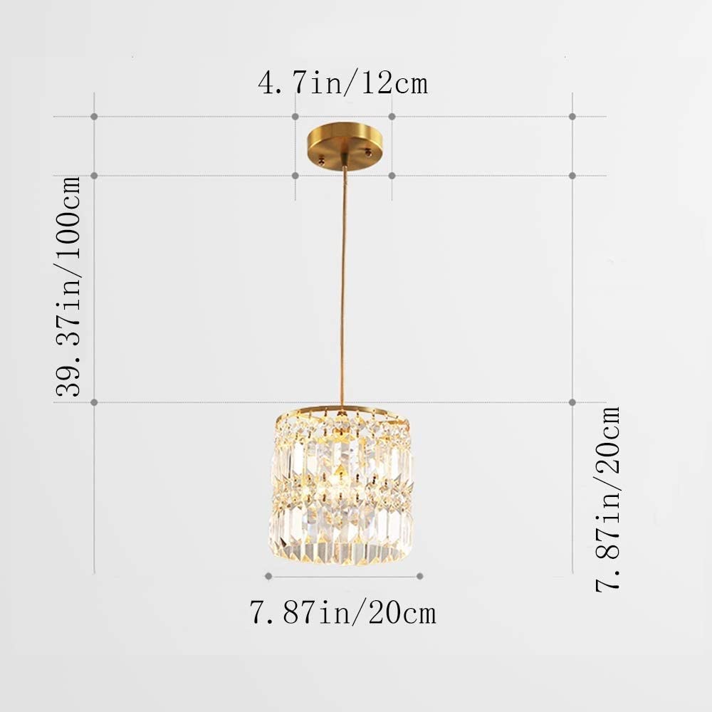 Pojedyncza mosiężna lampa wisząca z przeszyciami Crystal Shade Suspension Lighting, miedziana lampa wisząca sufitowa, Retro Farmhouse Droplight, dekoracyjna oprawa oświetleniowa E27