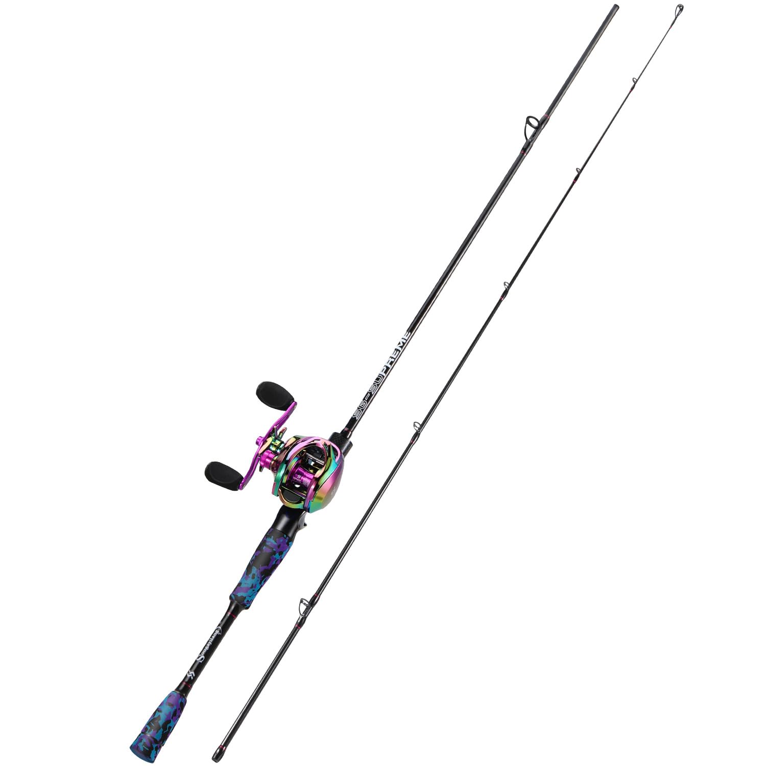 Sougayilang MX-2 Combo canne à pêche à lancer et moulinet à lancer d'appâts, 1,8 m/2,1 m, pour brochet, perche, sandre