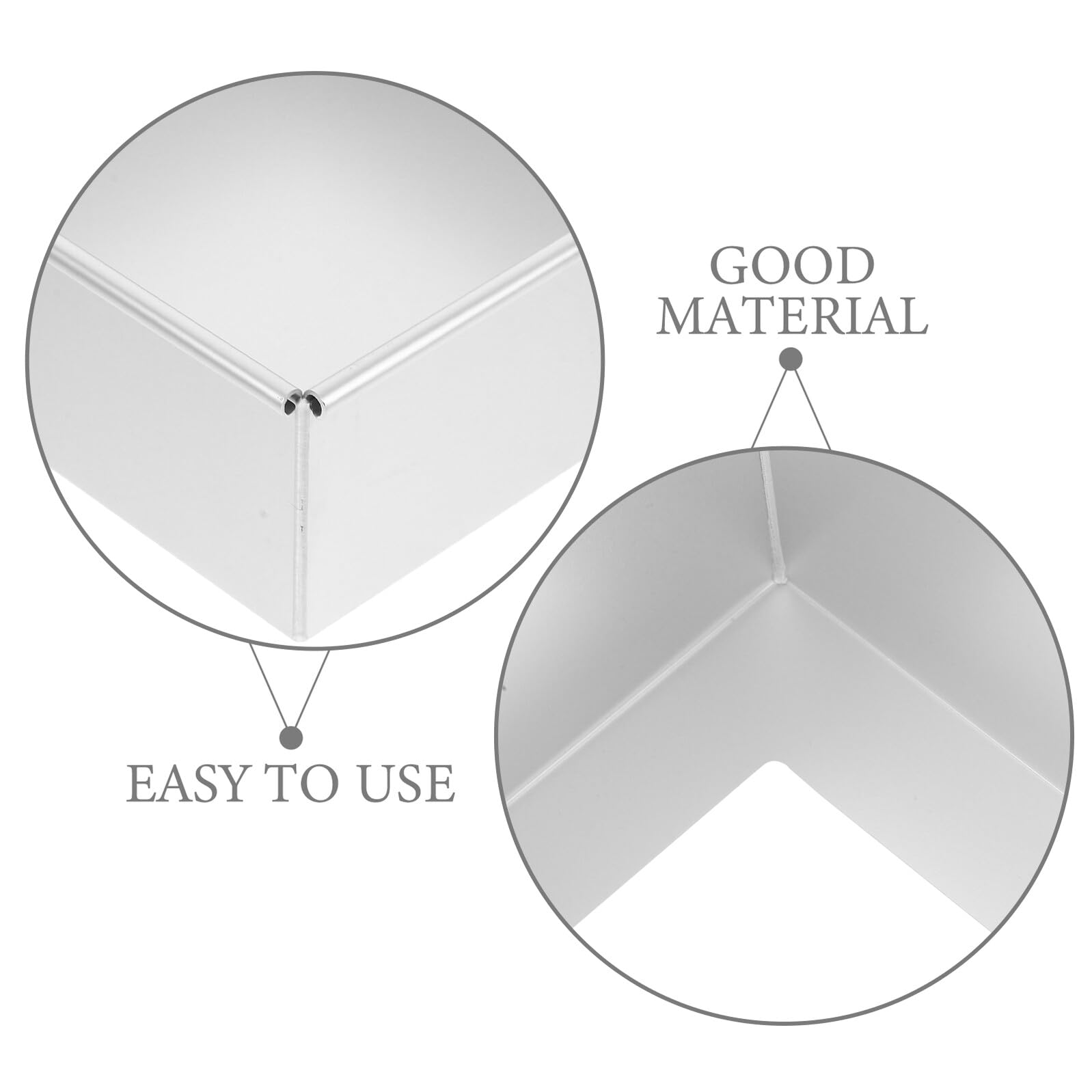 2 piezas Molde Desmontable Cuadrado para Pasteles de Aluminio Anodizado Molde para Bizcochos Chiffon y Mousse Resistente y Fácil de Limpiar para Repostería Doméstica