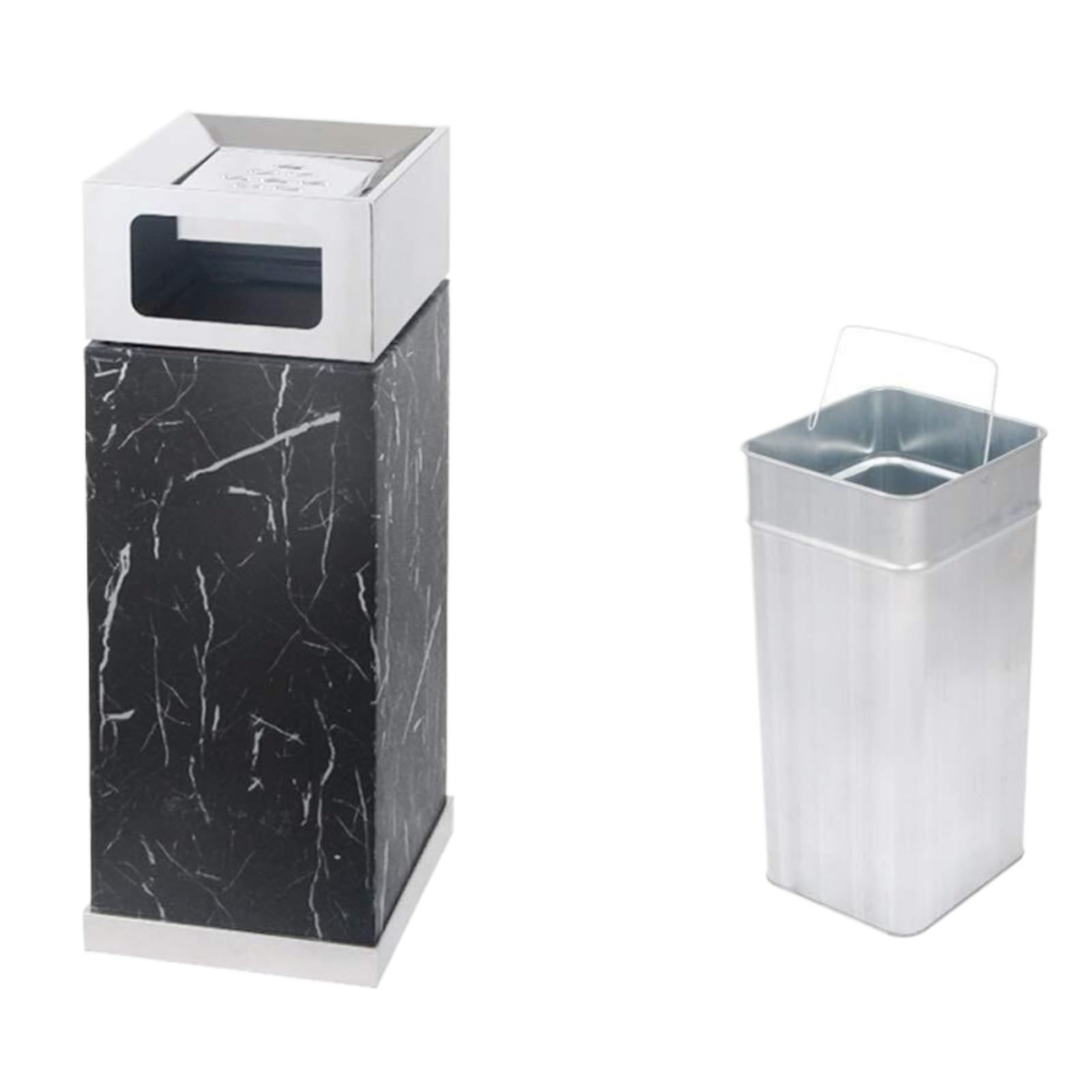 Contenedor de Residuos, Cubo De Basura Para Exterior Cubo De Basura Para Interior Cubo De Basura De Acero Inoxidable Cuadrado Para Hotel Centro Comercial Ascensor Cubo De Basura De Metal Papelera, Rec