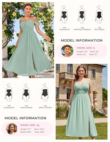 Image of GRACE KARIN 2026 Women's Summer Floral Wedding Guest Dress,Beach Flowy A Line Maxi Off Shoulder Bridesmaid Dresses