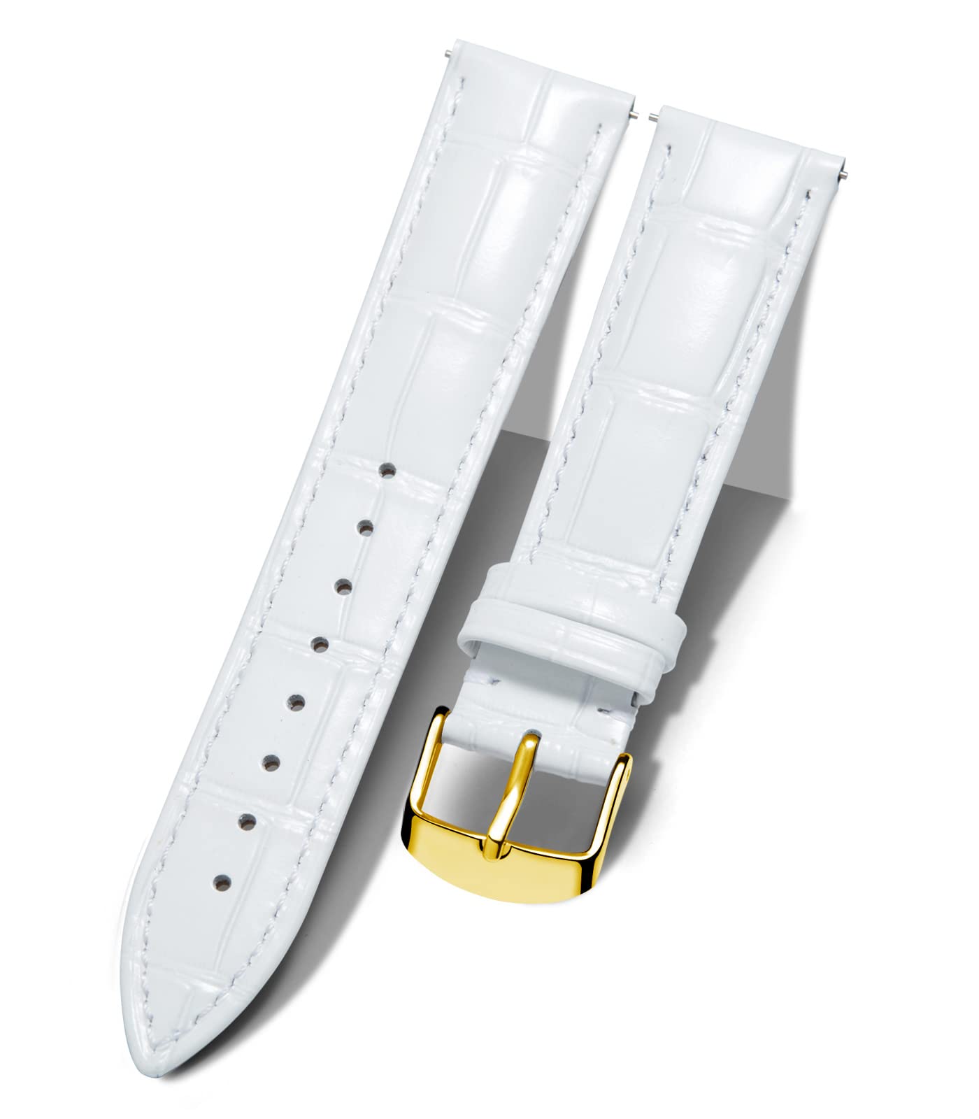 BINLUN Leather Watch Band Genuine Calfskin Replacement Watch Strap Quick Release Crocodile Pattern 10 Colors 13 Sizes for Men Women(10mm,12mm,14mm,16mm,17mm,18mm,19mm,20mm,21mm,22mm,23mm,24mm)